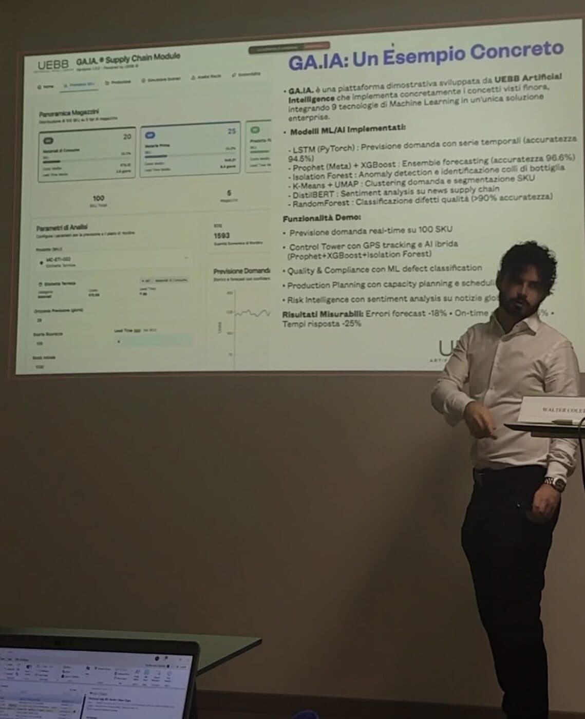 Giacomo De Benedetto presenta GA.IA alla LIUC – Università Cattaneo